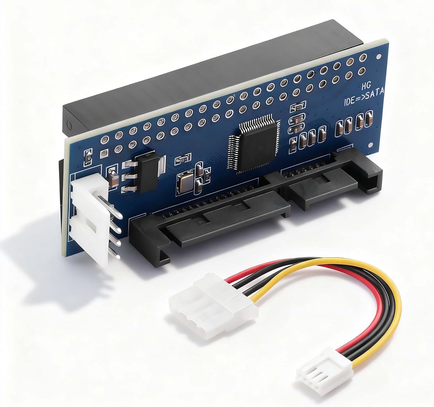 40 Pin IDE to SATA Adapter, 480Mbps High-Speed PATA Converter, Plug & Play No Driver Needed, 12cm MOLEX 4Pin Power Cable for 2.5"/3.5" HDD & Optical Drive