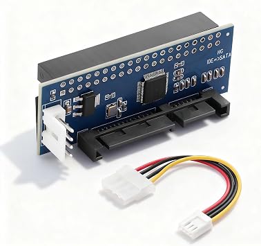 40 Pin IDE to SATA Adapter, 480Mbps High-Speed PATA Converter, Plug & Play No Driver Needed, 12cm MOLEX 4Pin Power Cable for 2.5"/3.5" HDD & Optical Drive