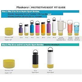 Flaskars Protective Silicone Boot for 12oz - 40 oz Hydroflask Water Bottles Anti-Slip Bottom Stanley Sleeve Cover Bumper (Yellow, Fits Hydroflask 32 and 40 OZ)