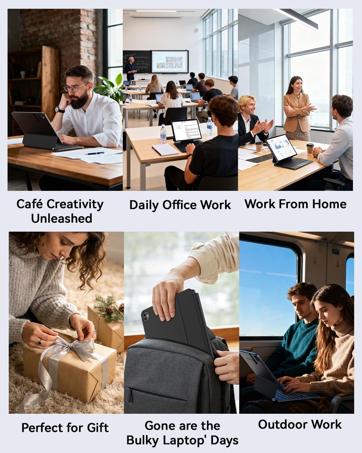 AUSDOM for iPad Pro 11 Inch Case with Keyboard (M5/M4, 2025/2024), Keyboard Case for iPad Pro 11 inch(M4) with Easy-Set Floating Magnetic Stand, Multi-Colors Backlight and Multi-Touch Trackpad