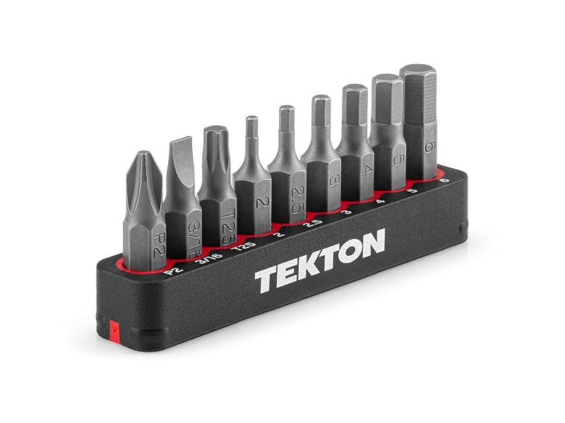 Kit de pontas para bicicleta TEKTON com trilho, encaixe de 6,35 mm (1/4 pol.), DZZ93003, 9 peças