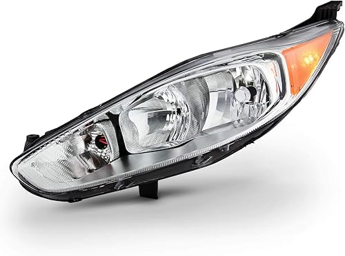 Miniatura 6 de AKKON - Compatible con Ford Fiesta Titanium Sedan Hatchback 2014 2015 2016 2017 tipo halógeno Par de faros delanteros cromados izquierdo + derecho