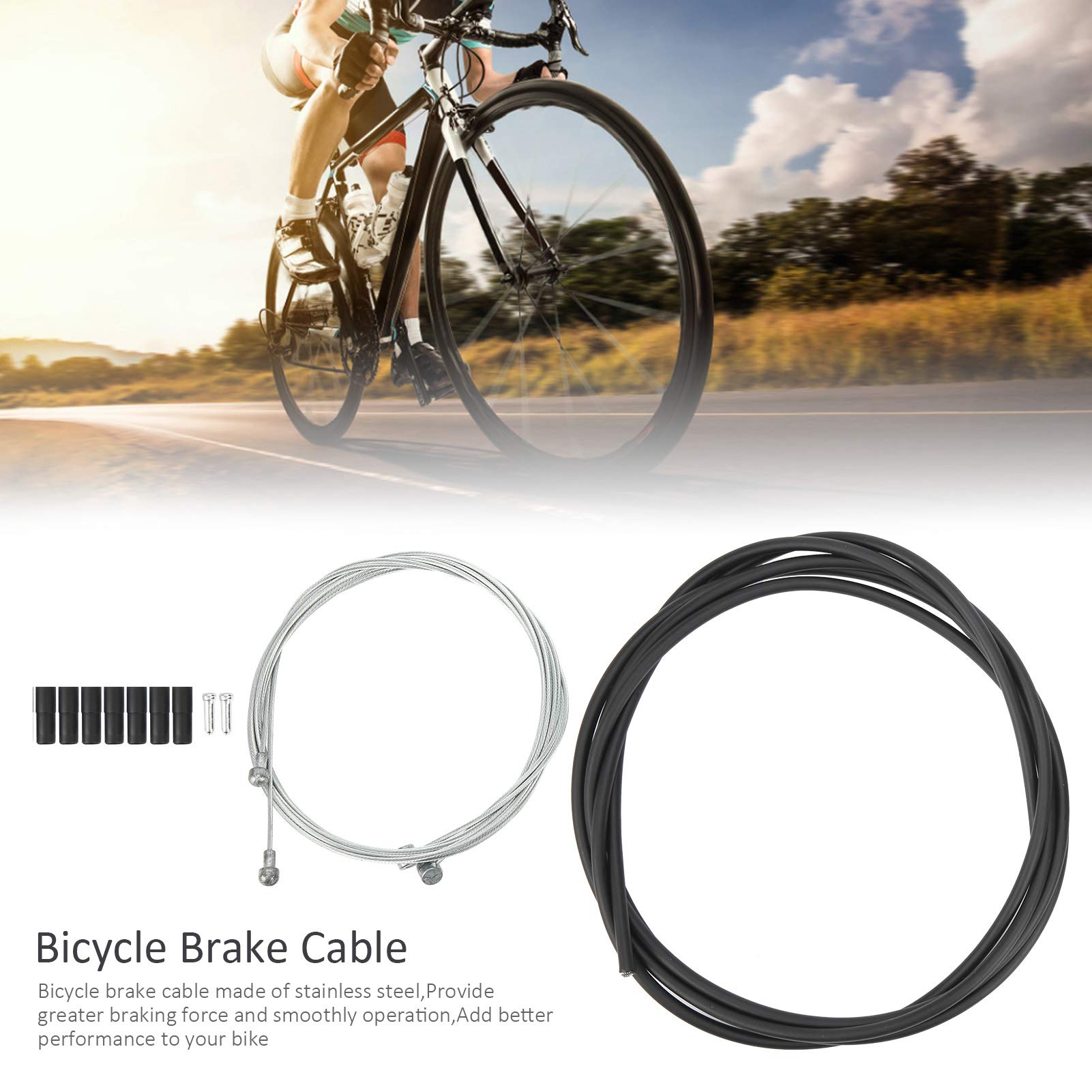 Kit De Réparation Câbles De Frein Et De Vitesse Pour Vélo - Câbles Colorés + Gaines + Embouts - Pour VTT, Vélo Route, Vélo électrique - Facile à Installer (couleur : Blanc) - 9