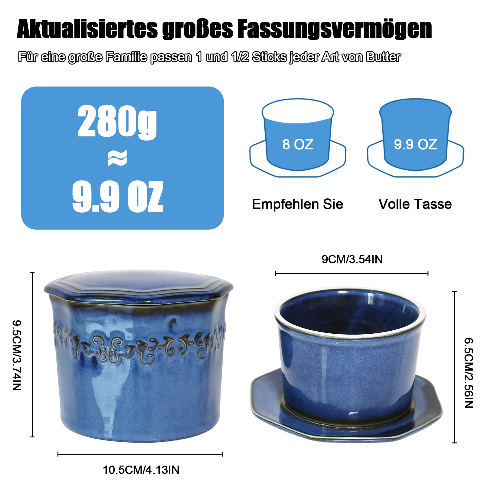 Ceramic Dish, French Dish for Spreadable Ceramic with Lid, Porcelain Pot - Barrel for Making Dishwasher Safe - Image 2