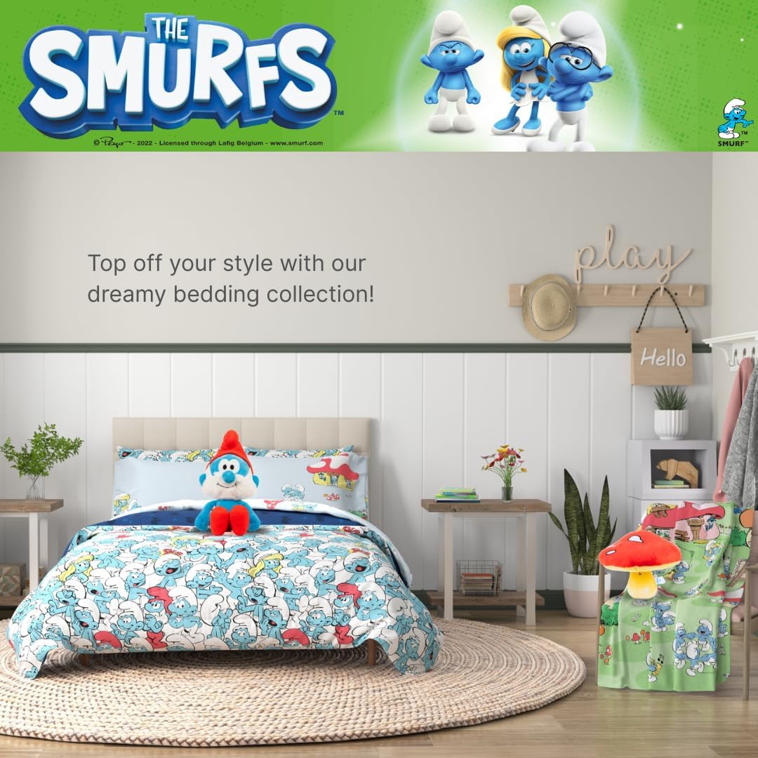 The Smurfs Papa Smurf Bedding Super Soft Cozy Cuddle Pillow Buddy, (Officially Licensed Product) by Franco