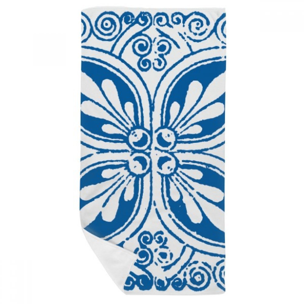Serviette de bain motif Talavera bleu 35x70 cm pour essuie-mains élégant