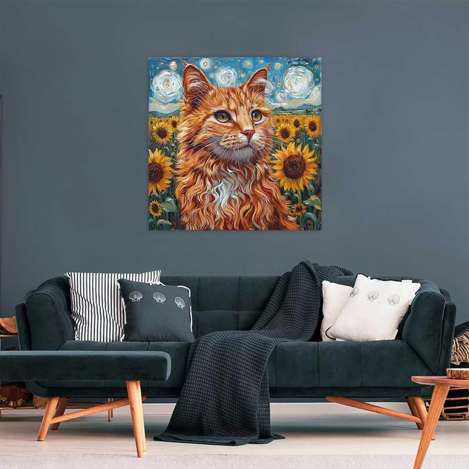 5D Diament Malarstwo Kot Numer dla dorosłych, Diament Malarstwo Dorosły Słonecznik, DIY Hobby Kreatywny zestaw dla dorosłych, Numer Malarstwo Rhinestone Zestaw Ścieg krzyżykowy, Boże Narodzenie