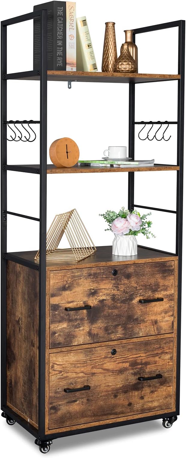 VINGLI 65.7" H 2 Drawer File with Lock