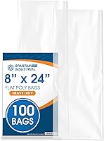 Vista 11 de Spartan Industrial - Bolsas de plástico planas de extremo abierto de 4" x 16" (100 unidades) de 2 mil - Bolsas de polietileno transparente