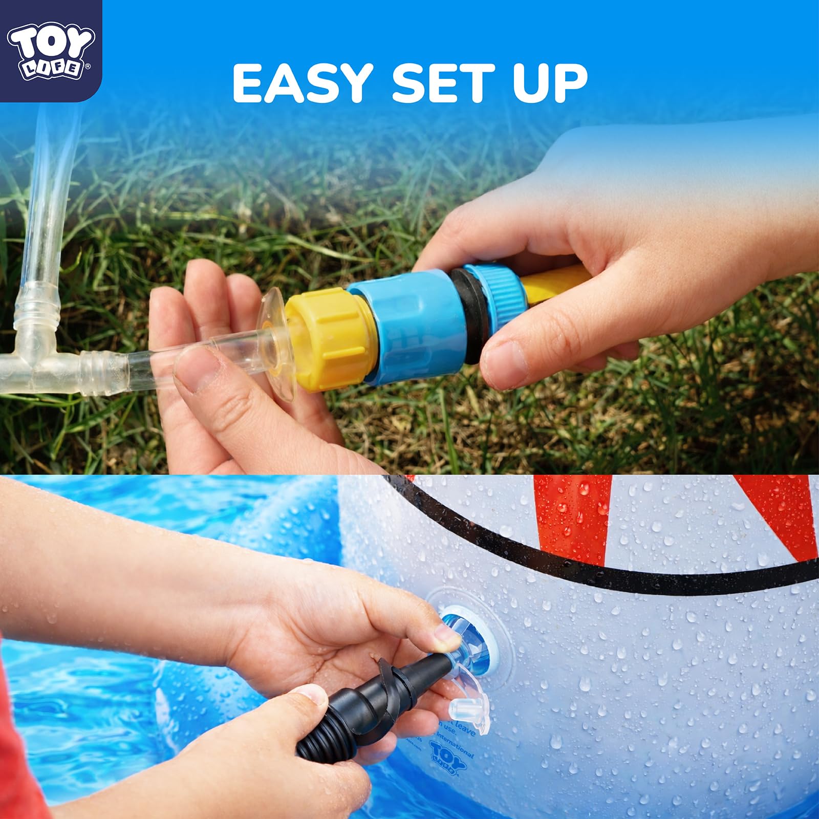 TOY Life Shark Splash Pad per bambini e cani, extra large, 178 cm, piscina con irrigatore all'aperto, per bambini dai 1 ai 3 anni, tappetino da gioco resistente antiscivolo per il divertimento estivo