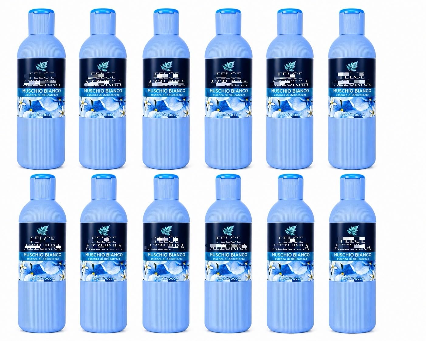 Bagnodoccia Muschio Bianco, Docciaschiuma Profumato con Essenza di Delicatezza, Detergente Delicato per Corpo, Fragranza Fresca e Floreale, Uso Quotidiano - 12 Unita da 650ml