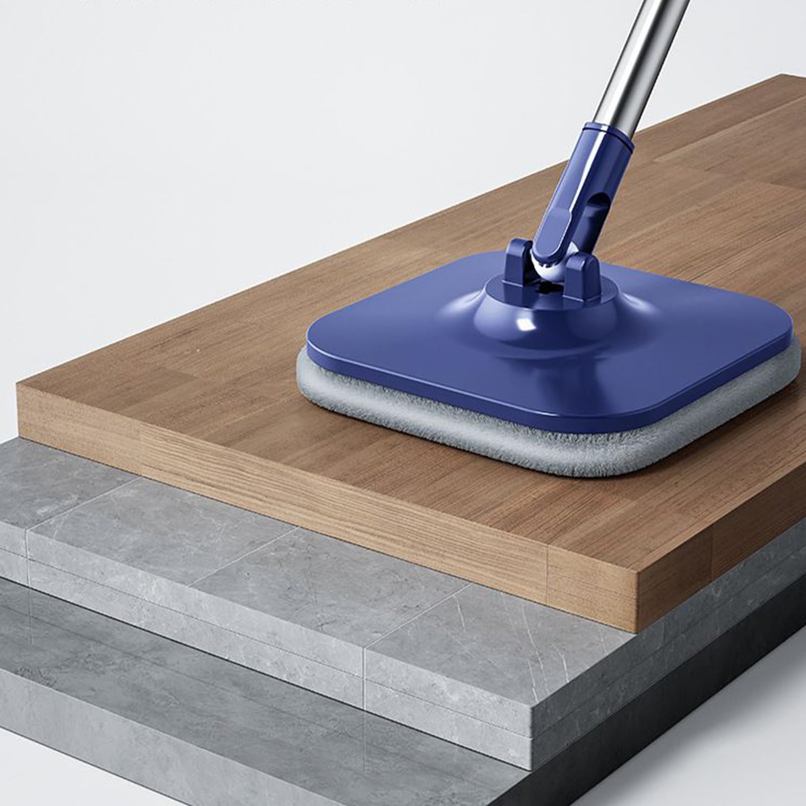 Juego De Fregona Giratoria Y Cubo Mango Ajustable con Empuñadura | De Limpieza Con Fregona Giratoria Y Cubo Para Suelos de Madera Cocina Sala de Estar Comedor Apartamento Sótano