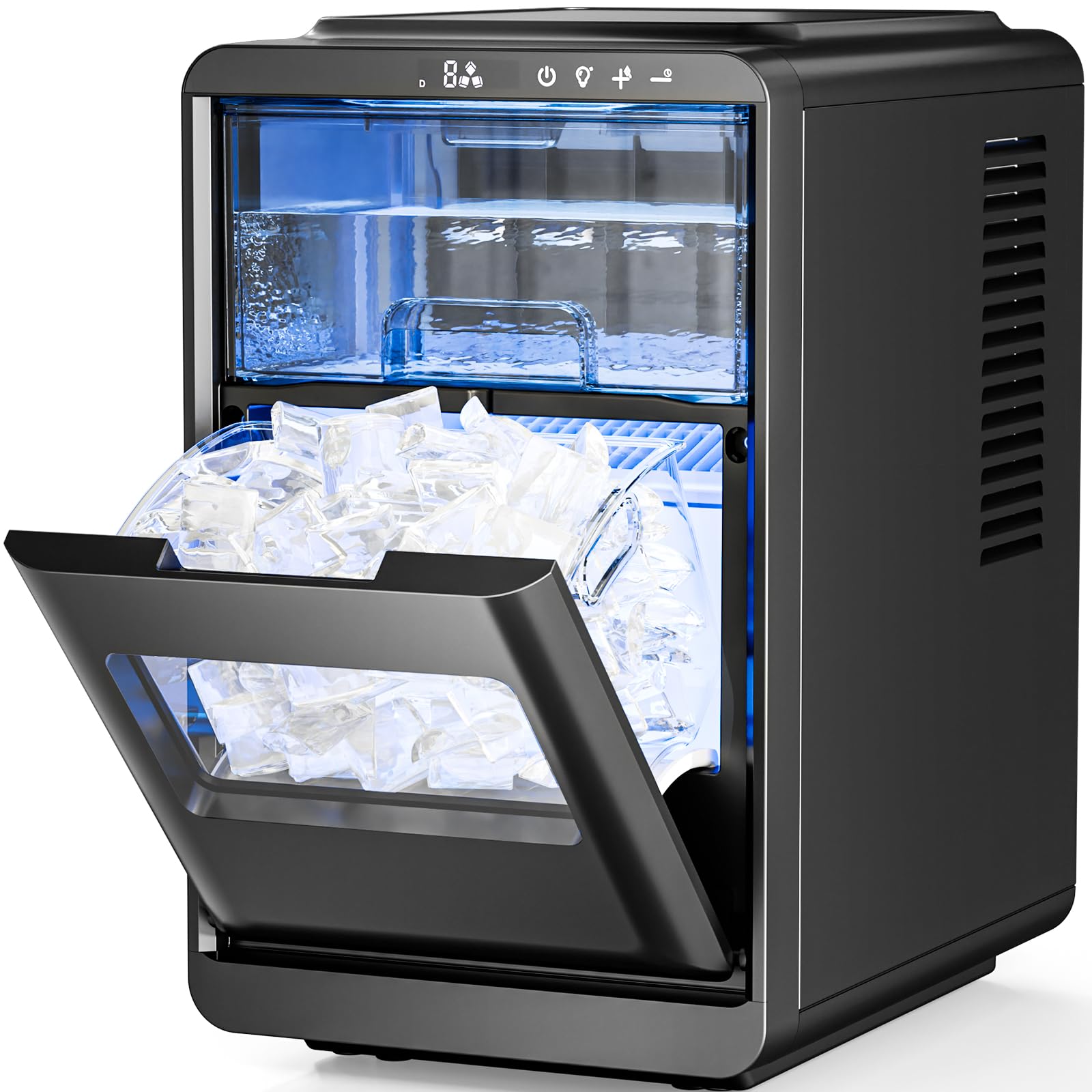 Antarctic Star Crescent Ice Maker, Slow-Melting Countertop Ice Maker, 27 Lbs/24h, 16pcs In 15mins, Self-Cleaning,24-Hour Timer, For Home/Kitchen/Office/Party on Fridge.com - View 1