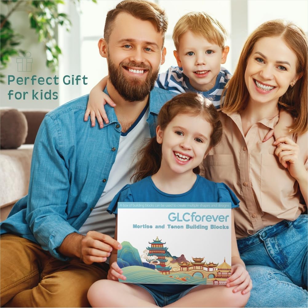 Toy Gun STEM Wooden Building Blocks - 10+ Shapes, 3D Puzzle, Brain Games, Educational Toys Gift for Kids, STEM Bins for Classroom, Montessori Toys for Ages 5+ to Adults- 53 Pcs