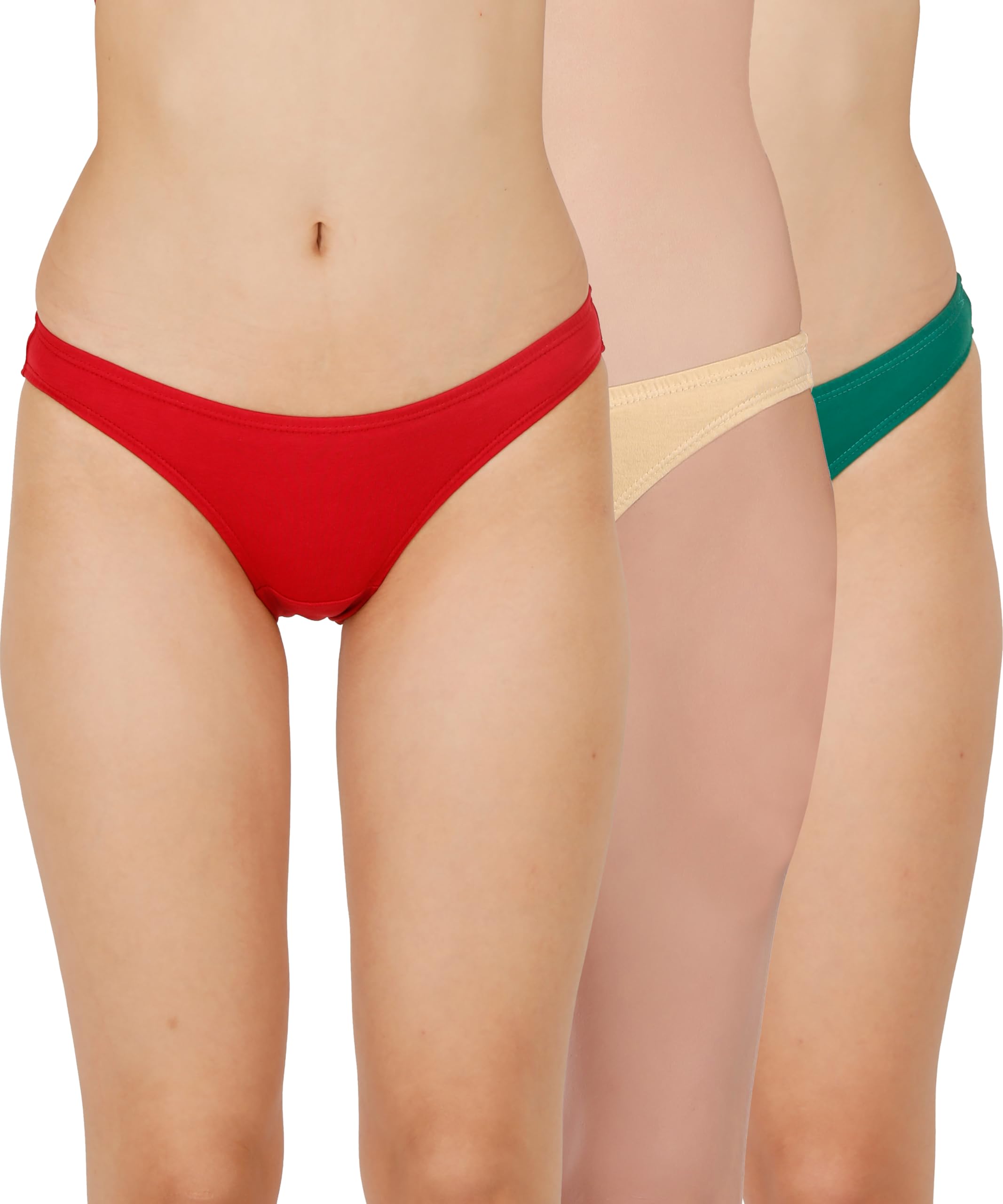 selfcare Solid Mid Rise Bikini Panty|Seamless Inner|Soft Stretch Everyday Innerwear|Mid Rise Comfortable Fit|Breathable Fabric|Concealed Waistband|2_Pack of 3-picture-42