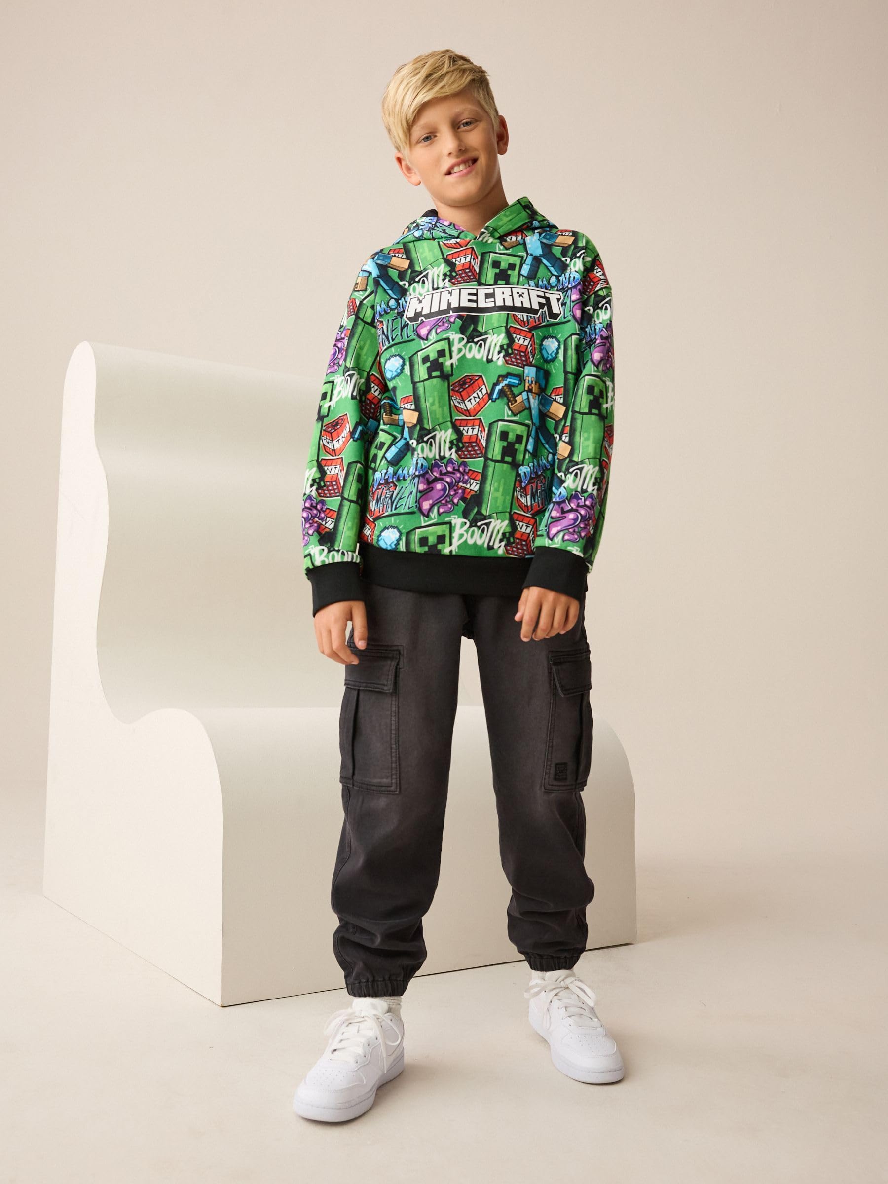 NEXT Garçon Sweat à Capuche Minecraft