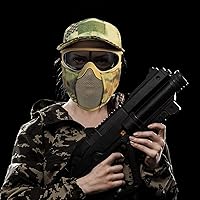 Vista 7 de Máscara de Airsoft con Gafas, Máscara de Malla Plegable de Media Cara con Protección para los Oídos para Paintball, Tiro, Cosplay, Juego CS