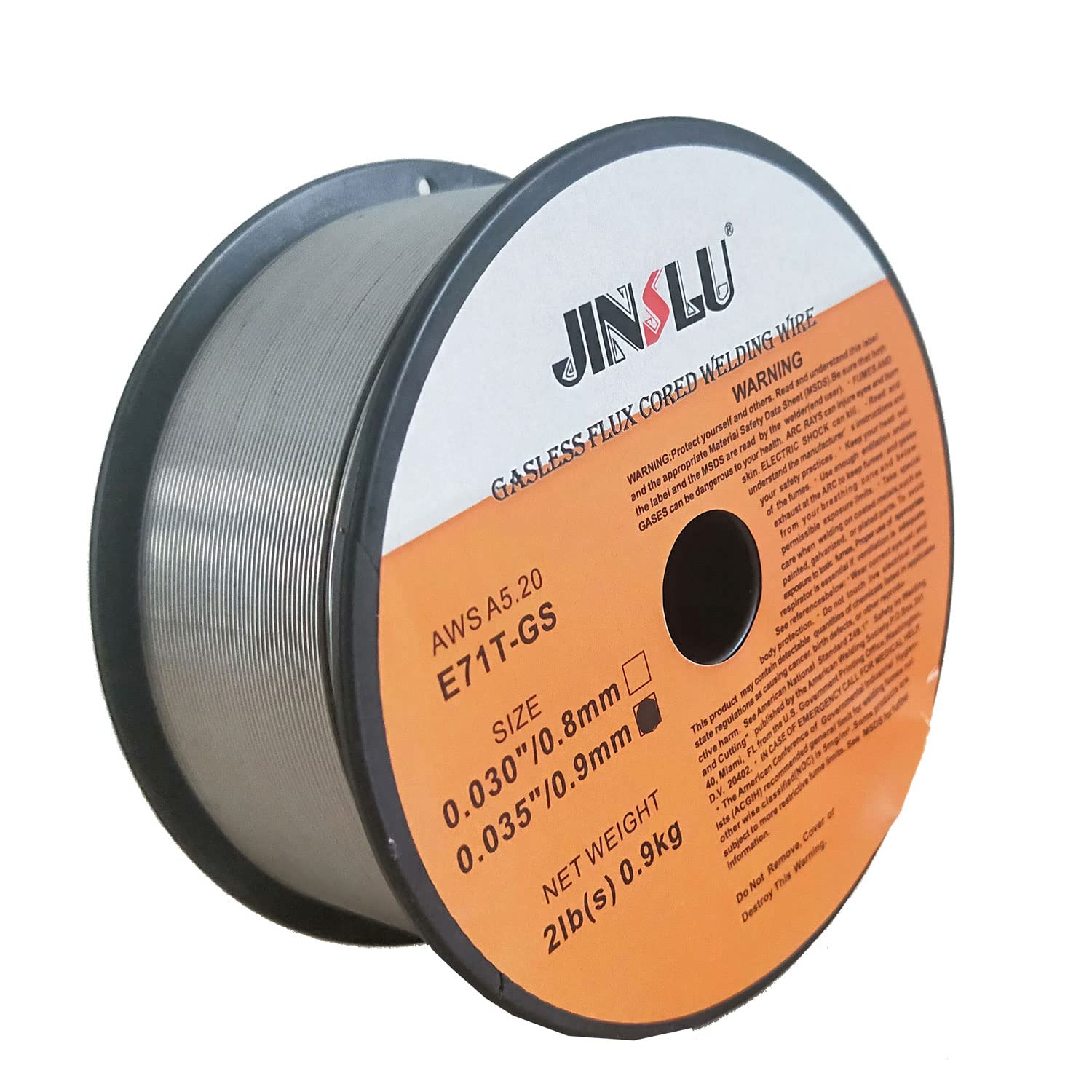 JINSLU Flux Cored Gasless Mig Wire 2Lbs, 0.035 Inch E71TGS Mild Steel Low Splatter 2-Pound Spool.