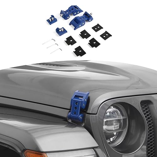 Miniatura 65 de RT-TCZ Kit de pestillos de capó para Wrangler compatible con Jeep Wrangler JK JL Gladiator JT, accesorios exteriores rojos, 2 piezas (3 agujeros)