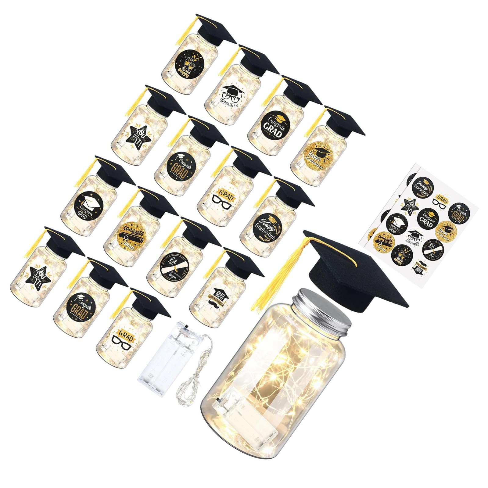Up Graduation Masons Jar with Cap Class of 2026 Graduations Centerpieces for Congrats Graduate Party Decorations