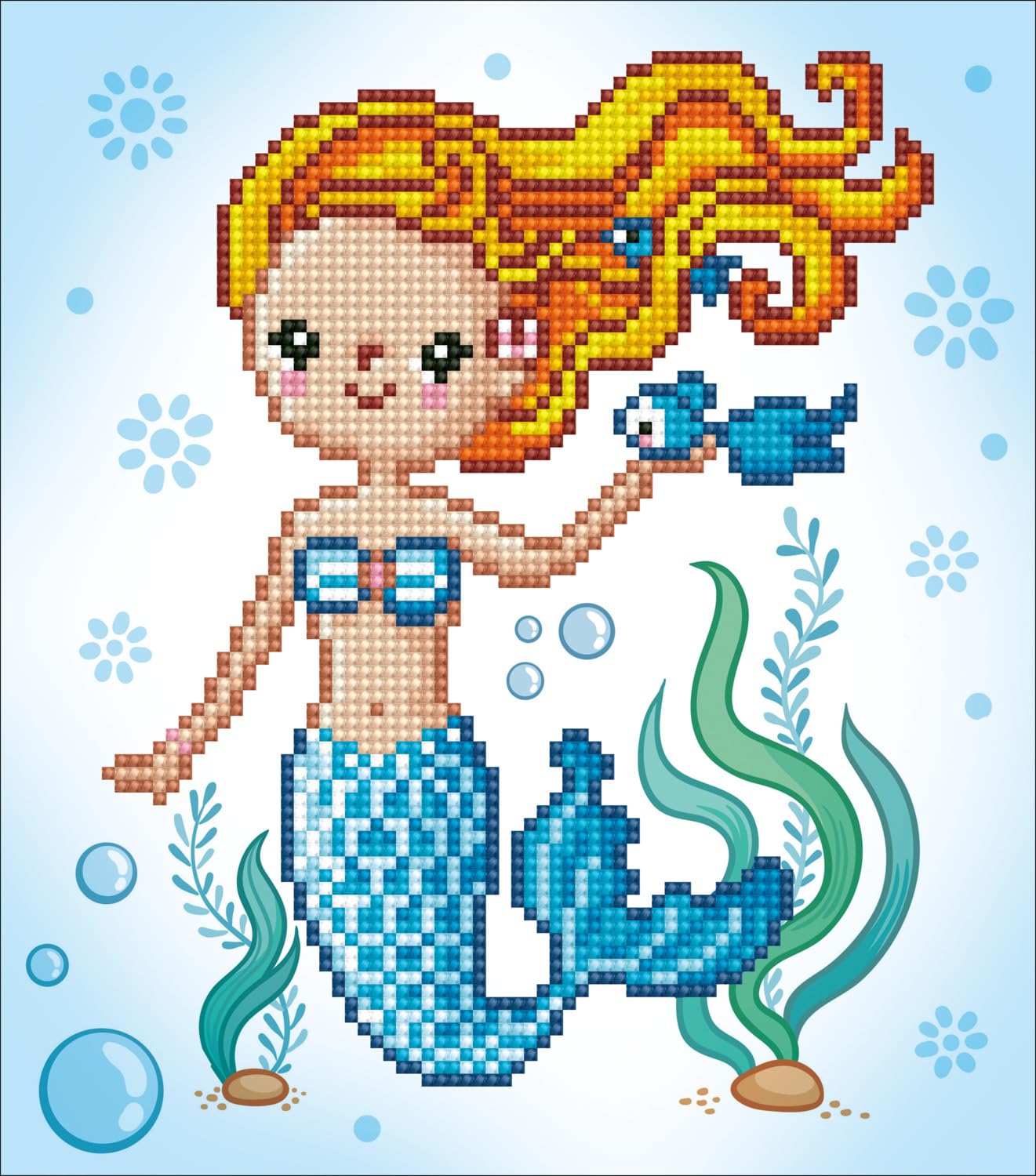 DIAMOND DOTZ 2524628 Original 5D Diamond Painting Set, Little Mermaid, DIY Diamond Painting Kit with Round Rhinestones for Adults and Children from 12 Years, Beginner