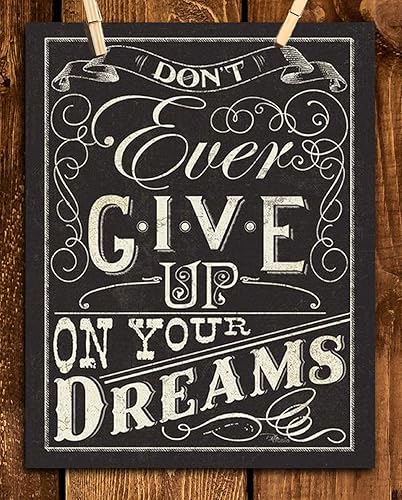 Miniatura 6 de Don't Ever Give Up On Your Dreams!- Positive Thinking- Motivational Wall Art Decor, Distressed Replica Wall Art Print. Perfect for Home Decor and