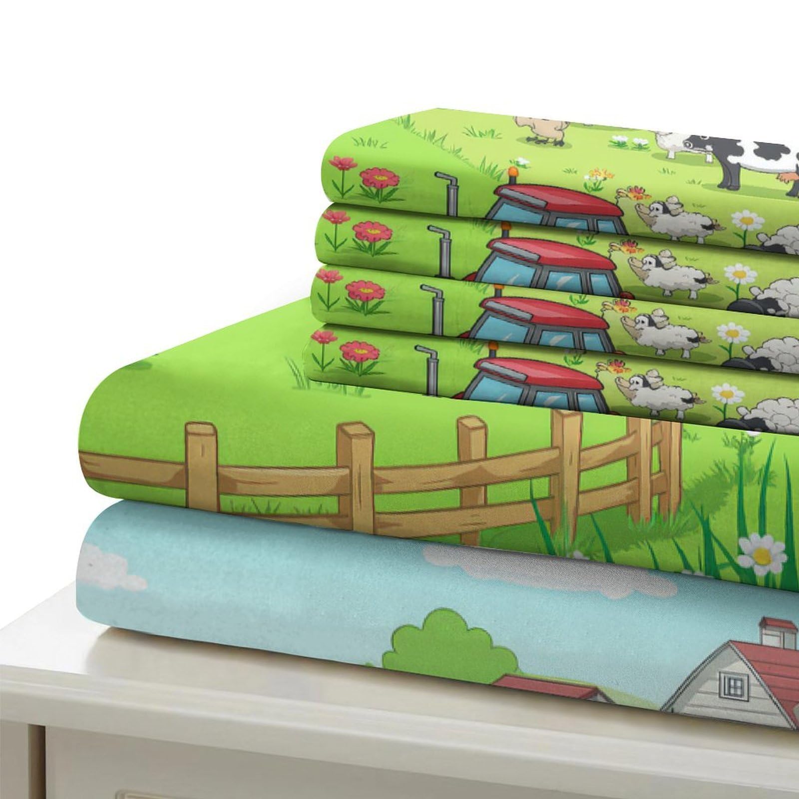 Bauernhof Kinder Bettwäsche Set Microfaser Cartoon Look