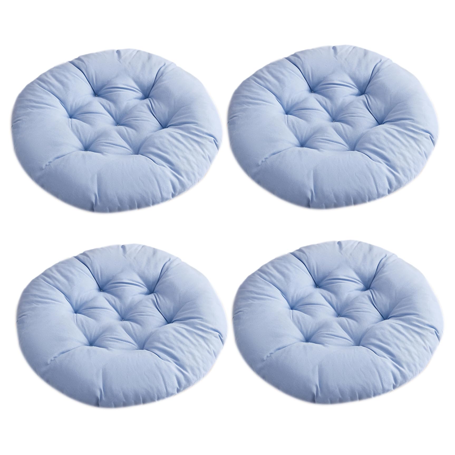 Peosaard Round Chair Pads,4Pcs Memory Foam Chair Seat Cushions,Thick Round Floor Cushion,14 Inch Soft Elastic Non-Slip Dining Chair Cushions for Yoga Living Room Sofa Balcony Outdoor/Grey