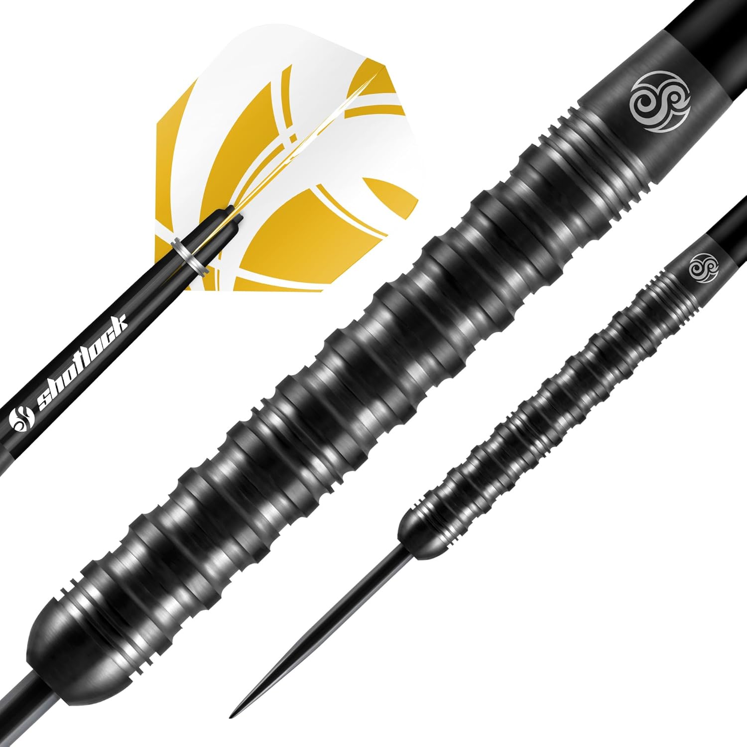 Shot! Zen Tanto 90% Tungsten Pro Throwing Darts Steel Tip Set - Professional, Made in New Zealand - Designed Flights for Women & Men - Metal Tip Bar Darts for Adults