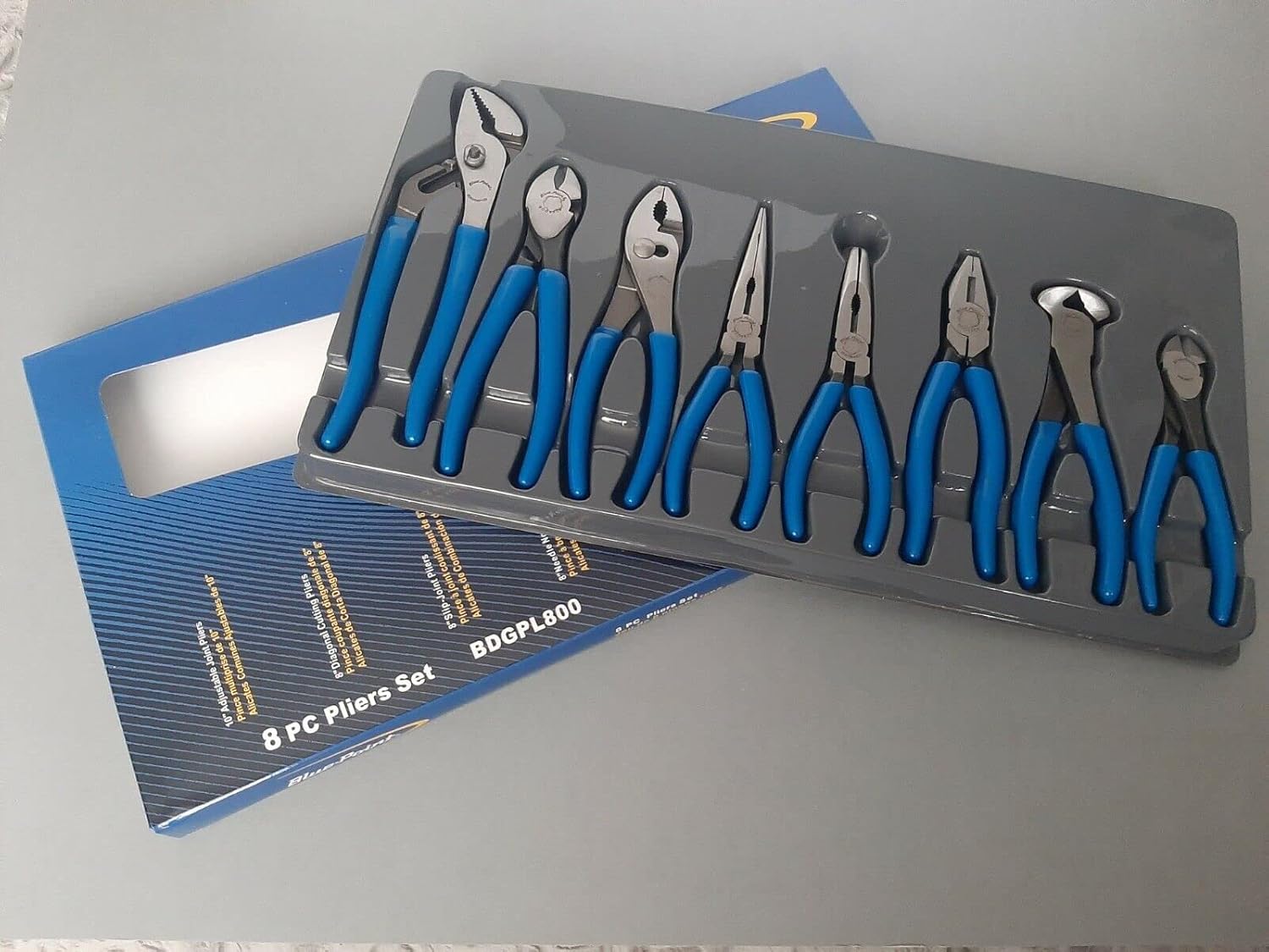 Blue Point BDGPL800, 8PC, Dipped Grips, Pliers Set ,Cutters Set