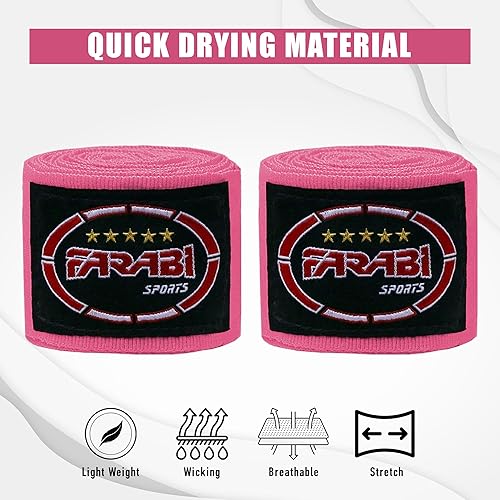 Miniatura 4 de Farabi Sports Vendas de mano de boxeo para hombres y mujeres, envolturas de boxeo de 180 pulgadas para adultos, para artes marciales, artes