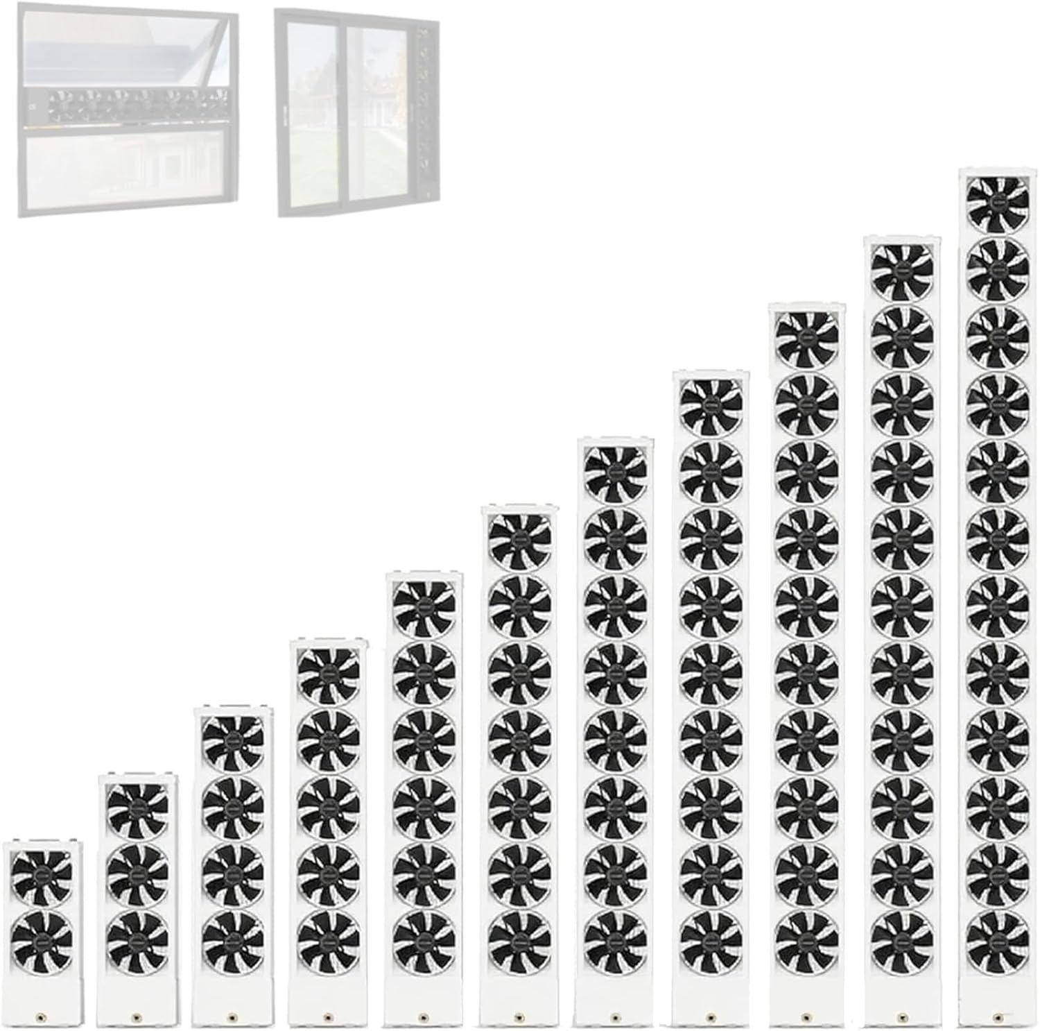 Retractable Window exhaust fan, No need to drill holesembed ded installation, Adjustable 14-53in Length, 1.9in Retractable, wind speed, for Bedroom Kitchen Office (White,41.34-43.3in)
