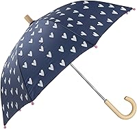 Vista 1 de Hatley - Paraguas estampadas para niña Corazones azul marino y blanco.