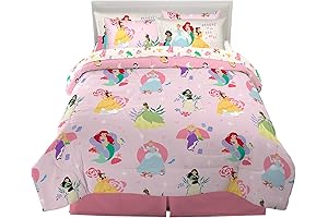 Disney Princess Kids Bedding Super Soft Comforter And Sheet Set - Official...