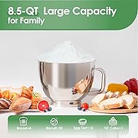 Vista 4 de Kitchen in the box Stand Mixer, 8.5 Quart Standing Mixer 900 Watt, Heavy Bread Dough Standing Mixers Tilt-head with Dough Hook, Whisk, Flat Beater