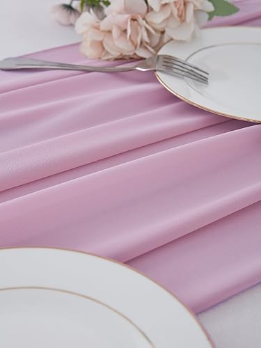 Miniatura 6 de BEDDEB Camino de mesa de gasa marfil de 10 pies de 29 x 120 pulgadas, camino de mesa de gasa transparente, romántico, bohemio, rústico, camino de