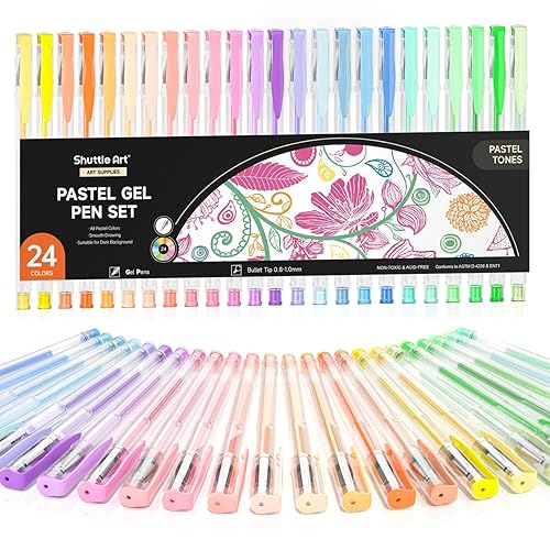 Shuttle Art Pastel Gel Pens, 24 Pastel Milky Colors Gel