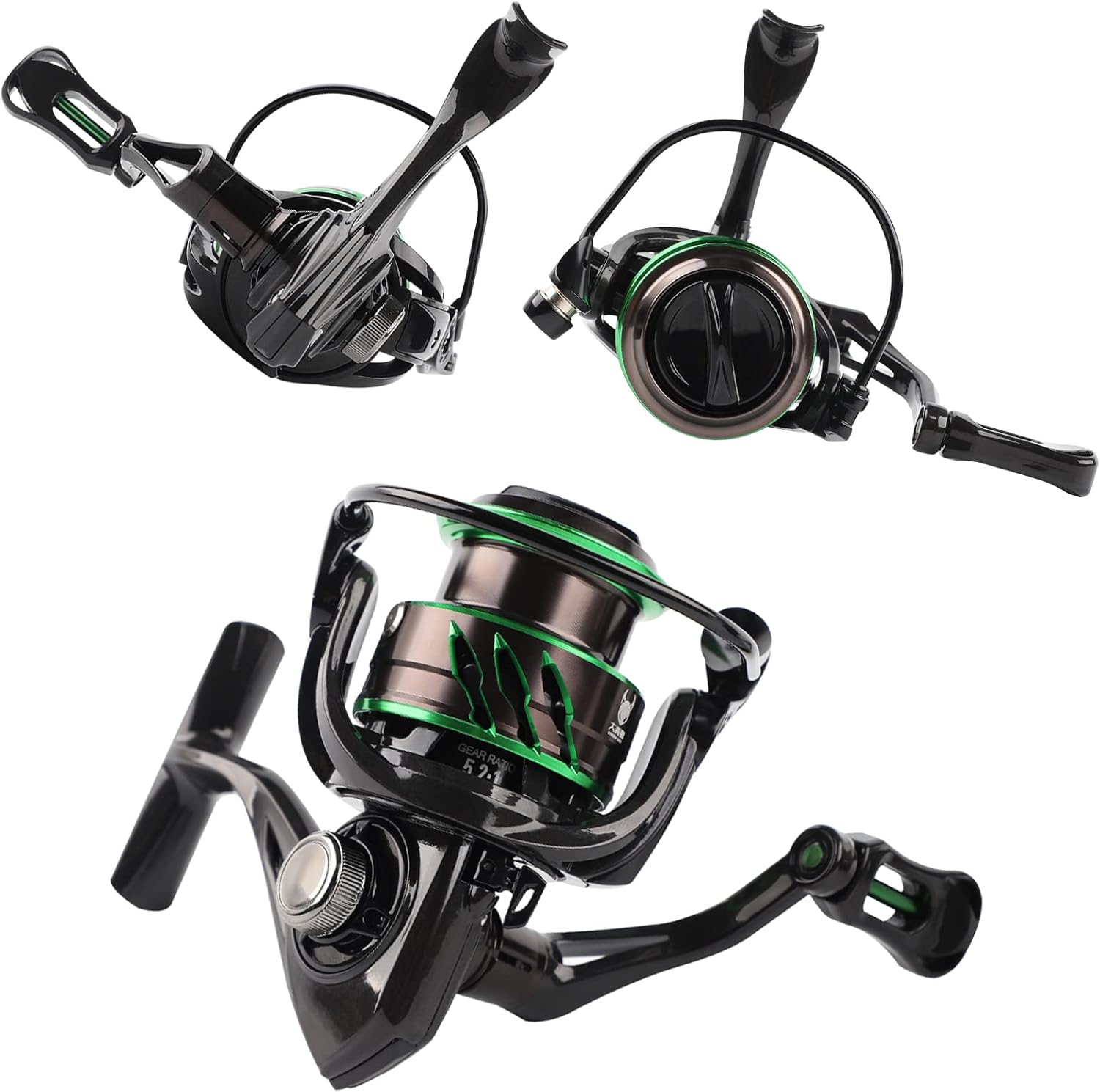 Fishing Spinning Reel 3500 Size Spinning Fishing Reels Freshwater 9+1 Stainless BB 5.2:1 Gear Ratio Fishing Reels Saltwater 24.3LB Max Drag Surf Fishing Reel