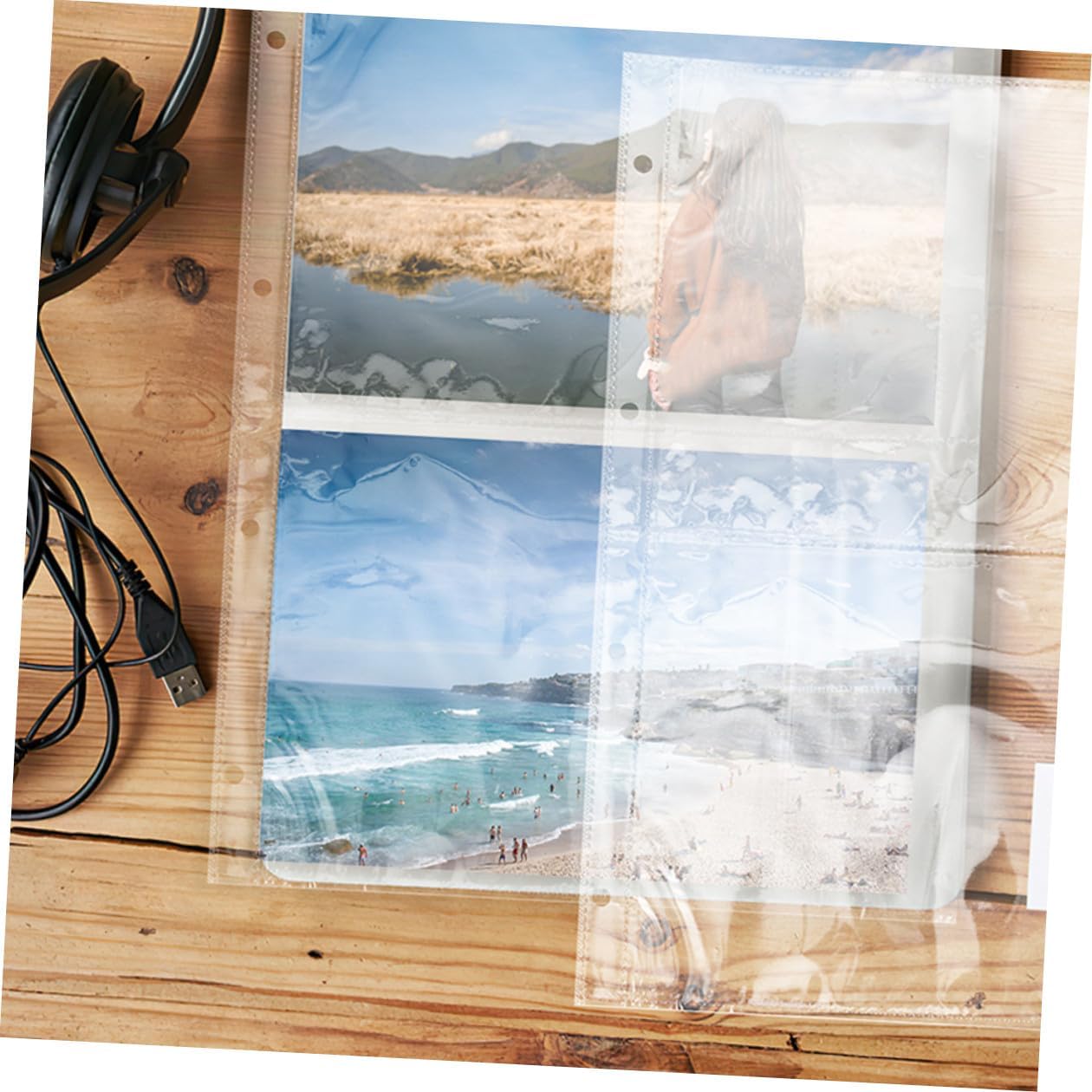 Healifty 50pcs A4 Photo Album Refill Pages Looseleaf Pp Sleeves Double-Sided Photo Sleeves for Postcards and Cards Storage Organizer for Collectors