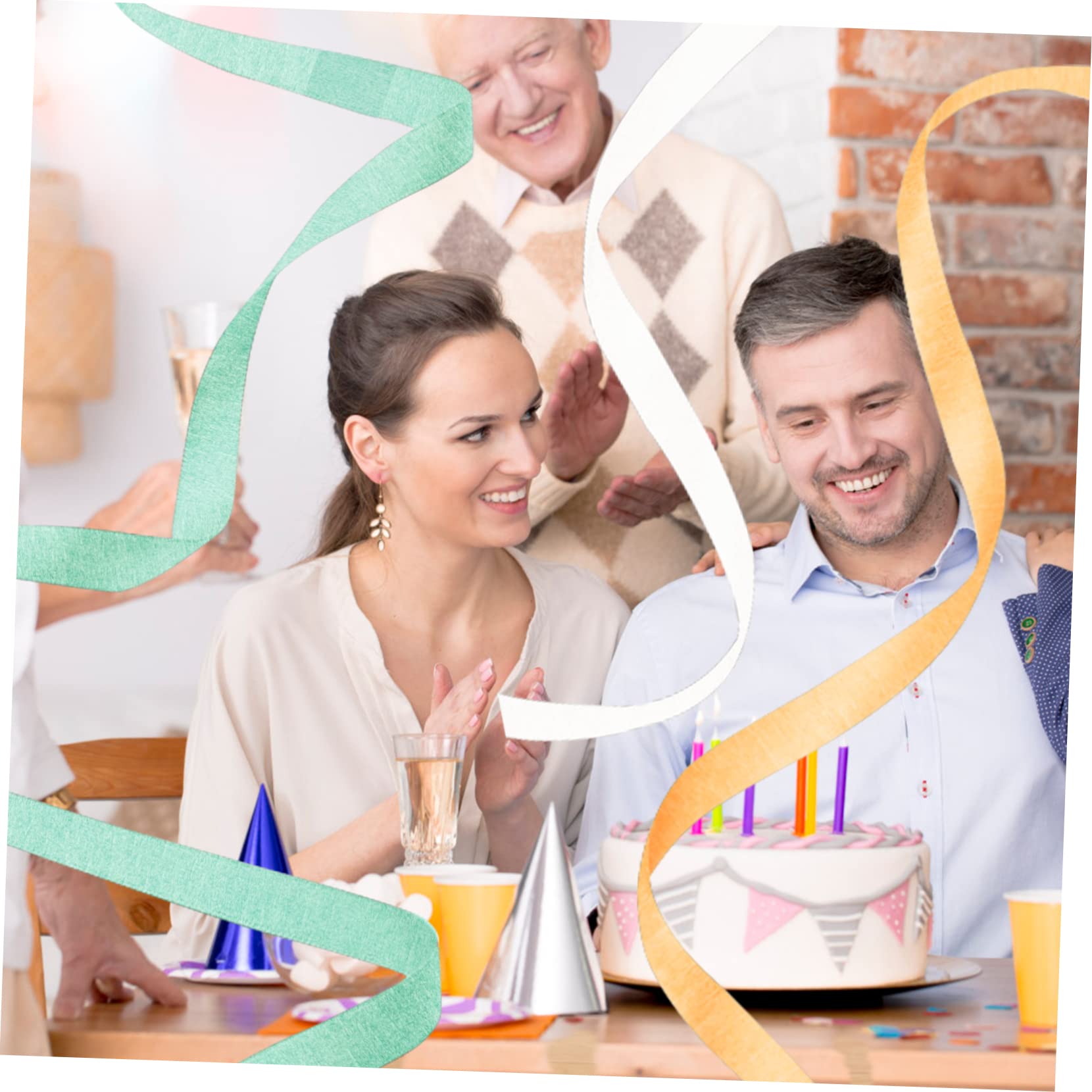 Cabilock 3 Juegos De Serpentinas De Papel Crepé Prácticas Cintas Decorativas De Papel Para Decoración De Bodas Y Festivales 8 Rollos X 3