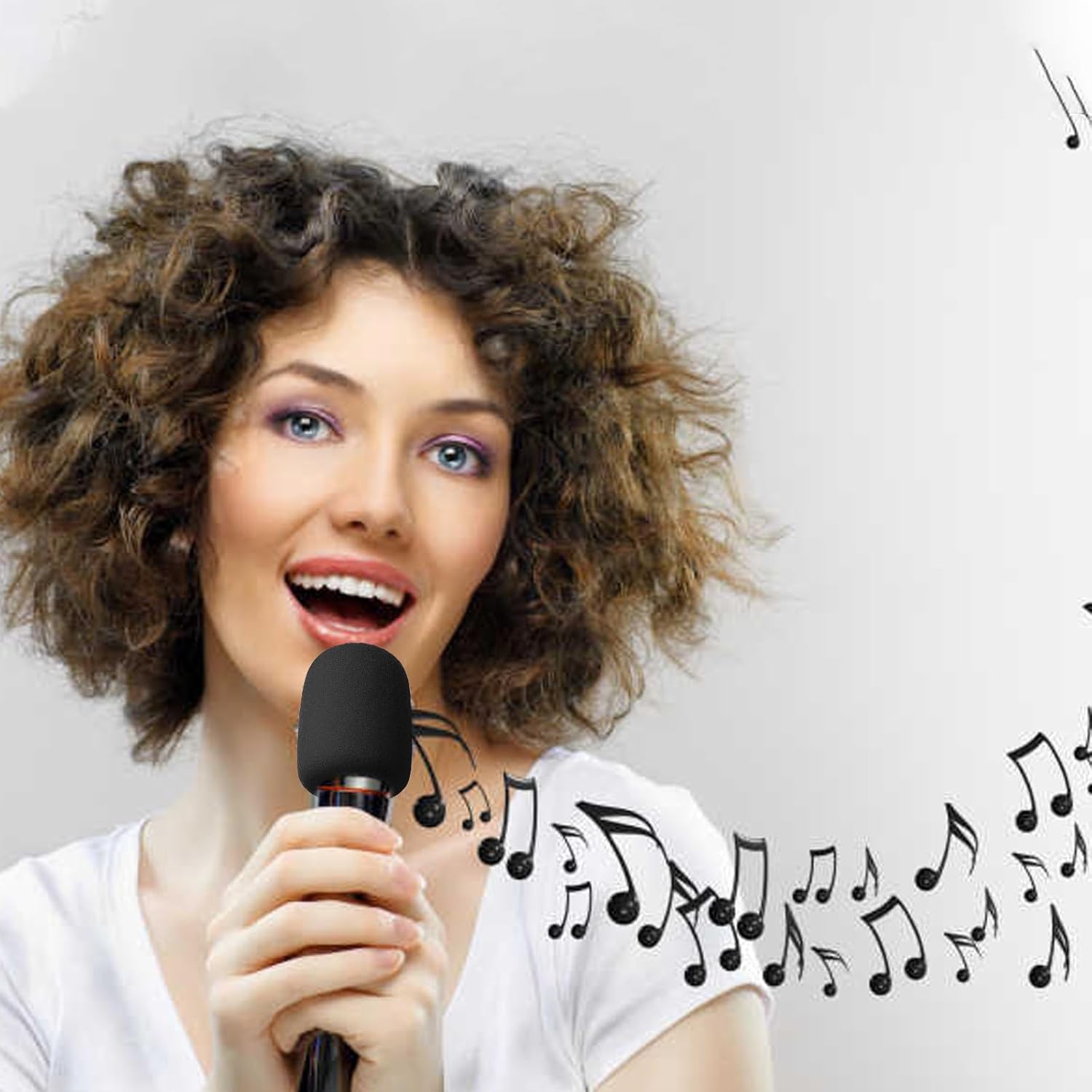 4Pcs Mic Covers for Microphones,Microphone Covers Foam Compatible with PartyBox Wireless Mic System,Windscreen Pop Filter for Live Singing & Karaoke(Microphone is not included） (black) - Image 7