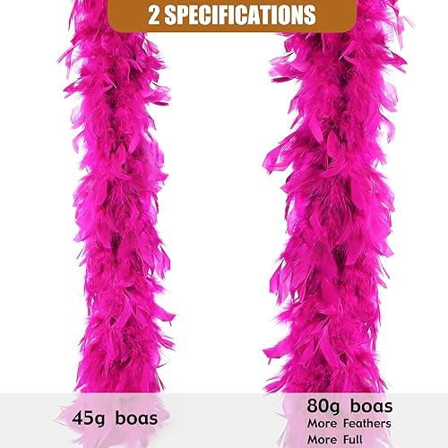Miniatura 2 de FeelfunFeather Boa de plumas de pavo de 2 yardas para manualidades, boda, fiesta, baile, Halloween, Navidad, disfraz para decoración del hogar