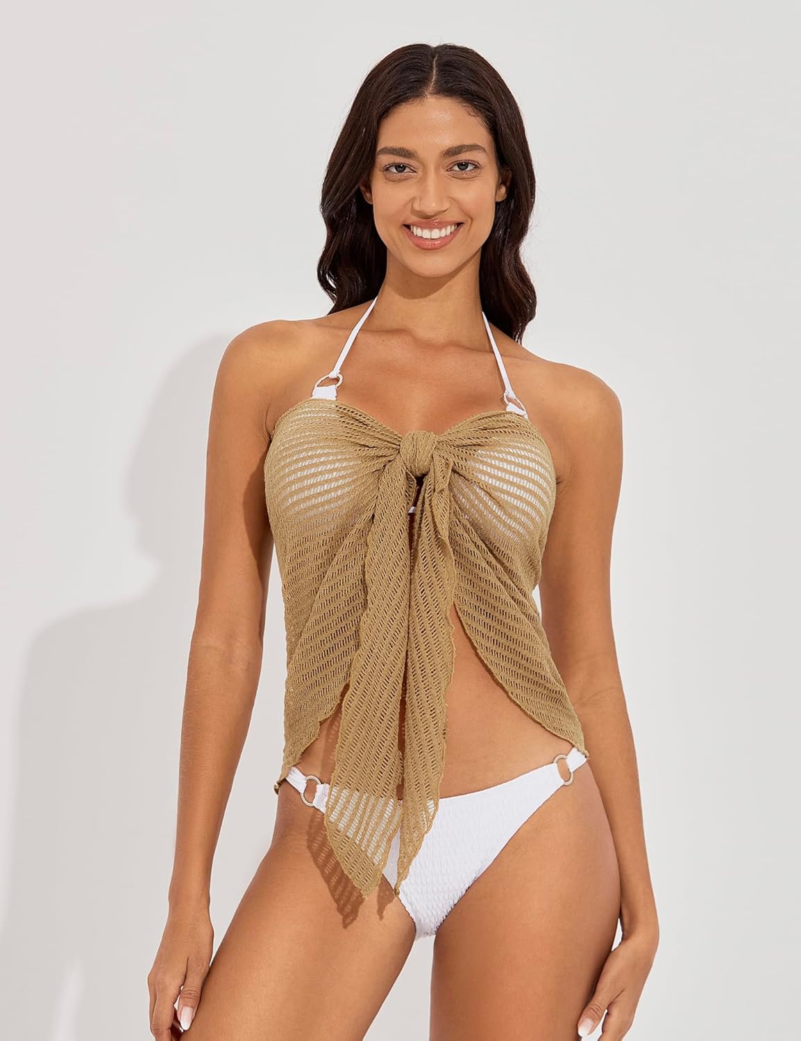 Tournesol Women's Sarong Crochet Cover Up Skirt Short Beach Wrap Skirts Sheer Bikini Bathing Suit Wraps S-XXL - Image 2