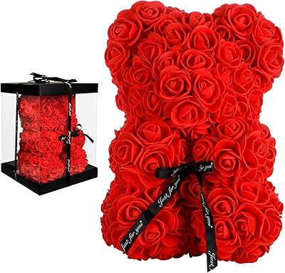 K KYMAKE Rose Bear, Rose Teddy Flowers Bear Gifts for Her, Gifts for Friend, Gifts for Women, Gifts for Her Unique Love, B...