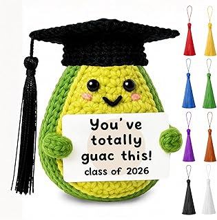 Graduation Gifts for Boyfriend Girlfriend, Class of 2026 Congrats Gift for Him Her, Handmade Emotional Support Crochet Avocado, Cute 2026 Graduation Desk Decorations Keepsake for Students Friends