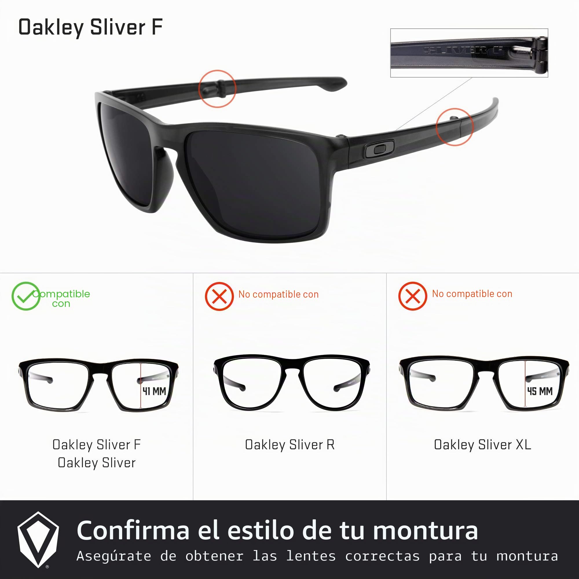 Revant Lentes de reemplazo compatibles con Oakley Sliver F OO9246 | Compatible con OO9246, Polarizado disponible, 100 % protección UV, Resistente a impactos y arañazos, Ajuste preciso