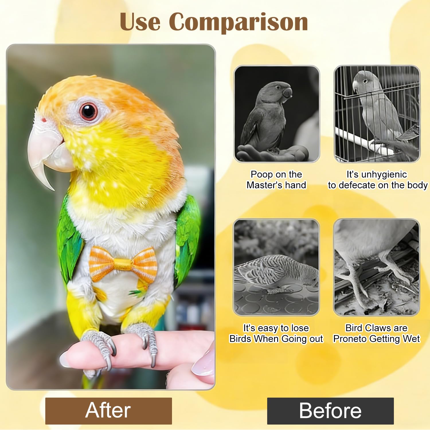 Homeaura Parrot Clothes with Leash Adjustable Fit | Lightweight Fabric | Reusable | Washable | Escape Prevention 2