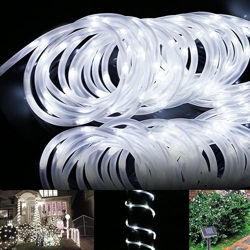 Miniatura 9 de Tira de luces solares de lichi para exteriores, 16.5 pies, 50 LED, impermeable, con cuerda de luces para exteriores, ideal para decoración del