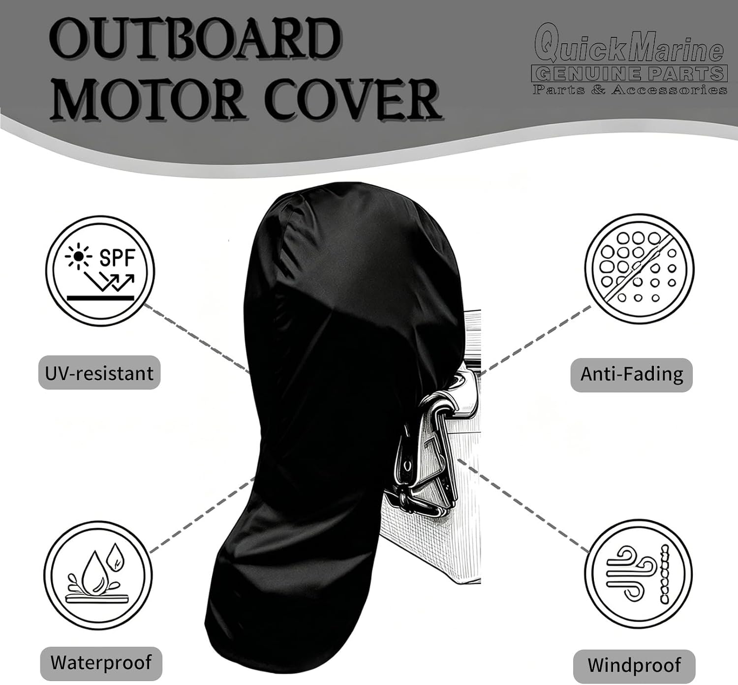 Outboard Motor Cover for Mercury Yamaha Honda 100-150 HP Engine Protector