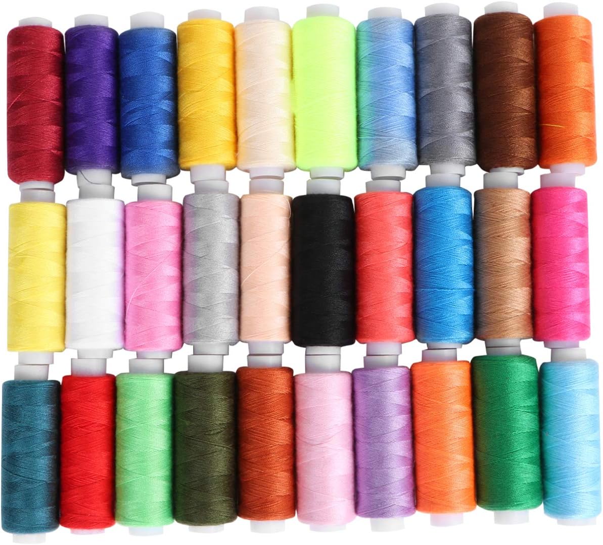 30pcs 250 yards Sewing Thread Assorted Spools Polyester Thread Sewing Kit Sewing Thread Assortment Coil Spool for Hand and Machine Sewing (Random Color)